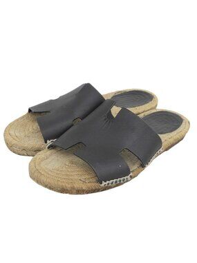 Hermes Leather Espadrilles Antigua Sandals Black Actual Antigua espadrille | Hermès USA main image 3